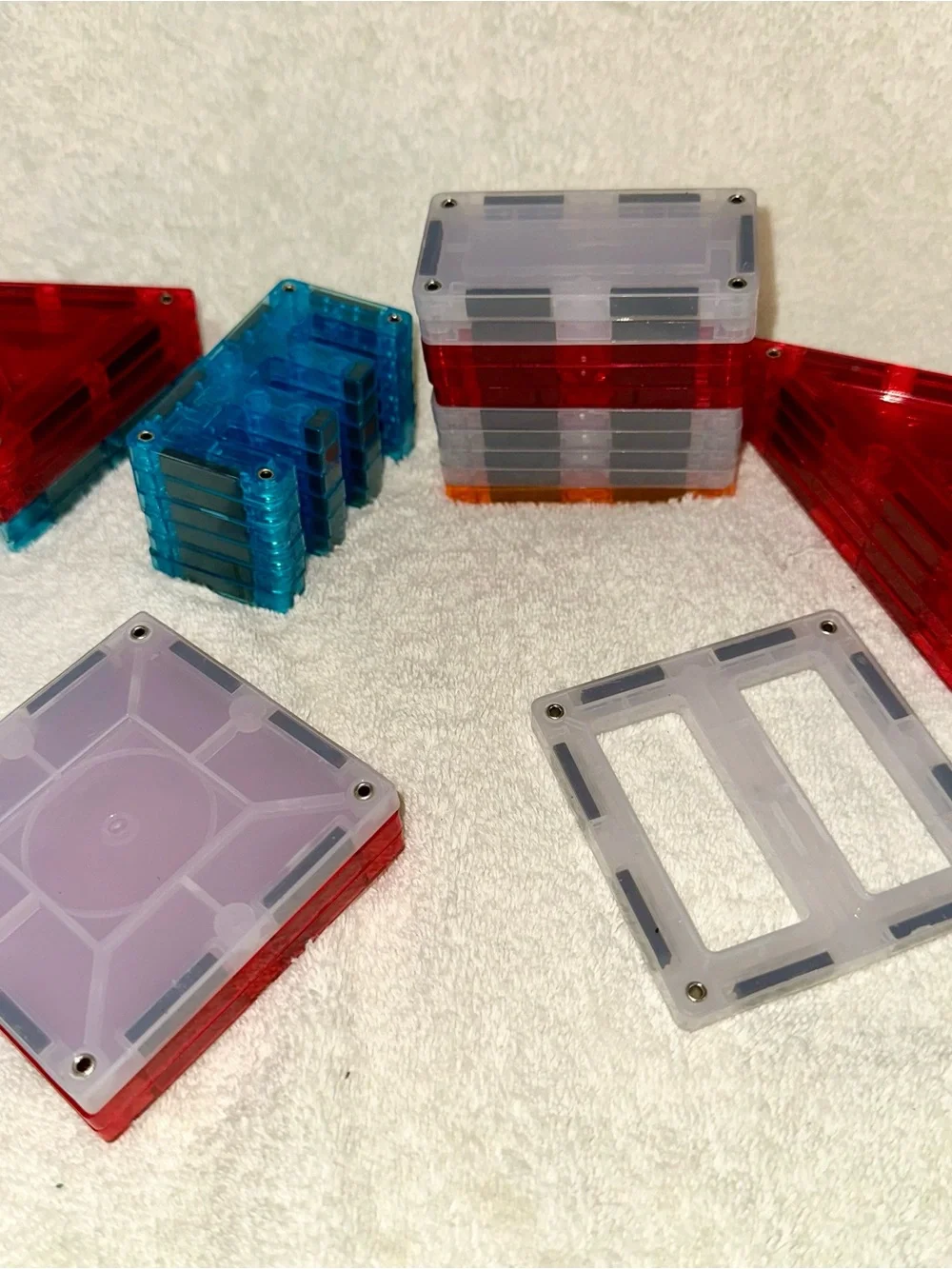 Cra-Z-Art Magnetic Tiles 29 Pc Replacement Lot Castle Pieces Triangles Squares